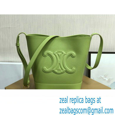 Celine SMALL BUCKET CUIR TRIOMPHE Bag in SMOOTH CALFSKIN 198243 Green - Click Image to Close