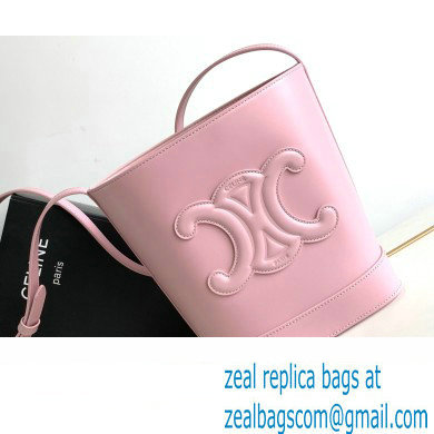 Celine SMALL BUCKET CUIR TRIOMPHE Bag in SMOOTH CALFSKIN 198243 Pink - Click Image to Close