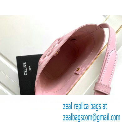 Celine SMALL BUCKET CUIR TRIOMPHE Bag in SMOOTH CALFSKIN 198243 Pink - Click Image to Close