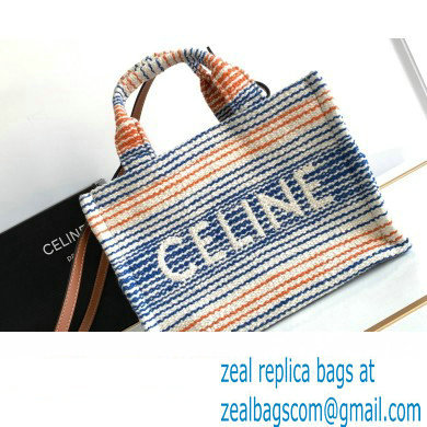 Celine Small Cabas Thais Bag In Striped Textile With Celine 199162 Multicolor 2023
