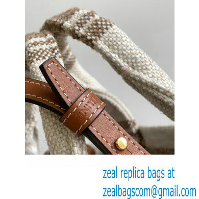 Celine Small Cabas Thais Bag In Striped Textile With Celine Jacquard 199162 Beige/Brown 2023