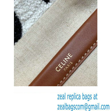 Celine Small Cabas Thais Bag In Textile With Celine All Over 199162 White/Black 2023