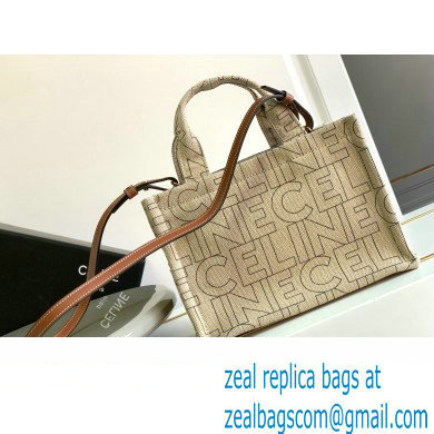 Celine Small Cabas Thais Bag In Textile With Celine All-Over Print 199162 2023 - Click Image to Close