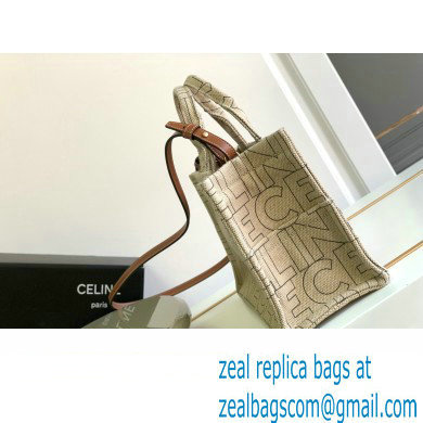 Celine Small Cabas Thais Bag In Textile With Celine All-Over Print 199162 2023