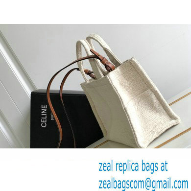 Celine Small Cabas Thais Bag In Textile With Celine Jacquard 199162 White 2023 - Click Image to Close