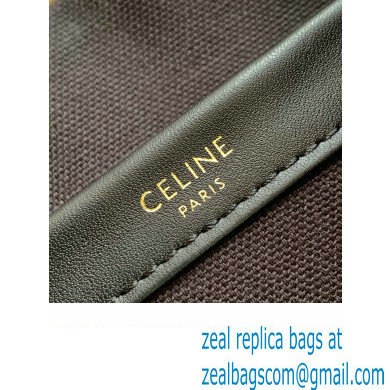 Celine Small Cabas Thais Bag In Textile With Triomphe And Calfskin 199162 Beige/Black 2023
