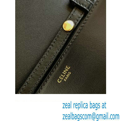 Celine WALLET ON CHAIN triomphe Bag in Shiny calfskin 10J733 Black/Gold - Click Image to Close