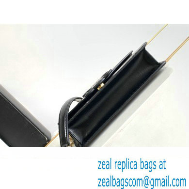 Celine WALLET ON CHAIN triomphe Bag in Shiny calfskin 10J733 Black