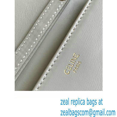 Celine WALLET ON CHAIN triomphe Bag in Shiny calfskin 10J733 White/Gold - Click Image to Close