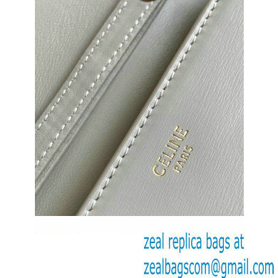 Celine WALLET ON CHAIN triomphe Bag in Shiny calfskin 10J733 White/Gold