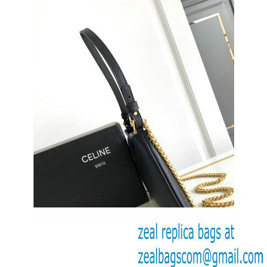 Celine WILTERN CLUTCH BAG TRIOMPHE SOFT in SMOOTH CALFSKIN 113673 Black