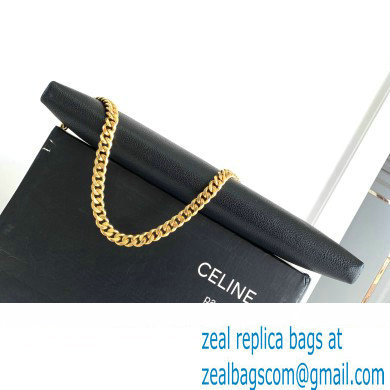 Celine WILTERN CLUTCH BAG TRIOMPHE SOFT in SMOOTH CALFSKIN 113673 Black