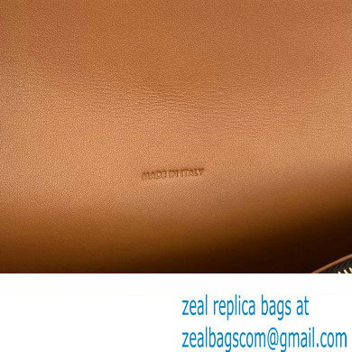 Celine Wallet on strap in Triomphe Canvas and Smooth Lambskin Tan