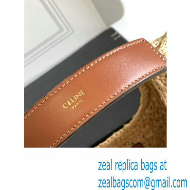 Celine classic panier HOBO BAG in Raffia and Calfskin Natural / Tan 112772