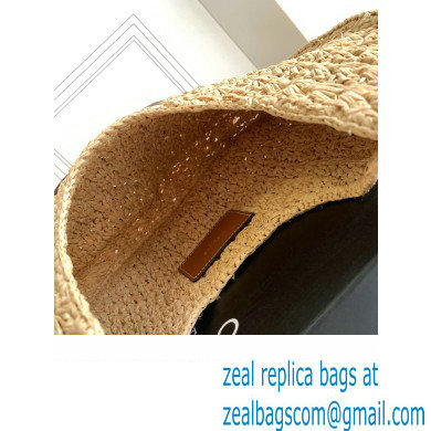 Celine classic panier HOBO BAG in Raffia and Calfskin Natural / Tan 112772 - Click Image to Close