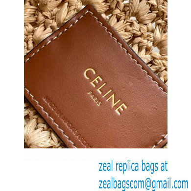 Celine classic panier HOBO BAG in Raffia and Calfskin Natural / Tan 112772