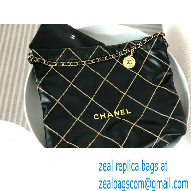 Chanel 22 Handbag in Shiny Calfskin black AS3261 2023