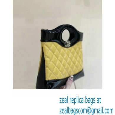 Chanel 31 Mini Shopping Bag in Calfskin AS4133 black/yellow 2023(ORIGINAL QUALITY)
