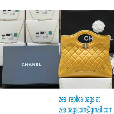 Chanel 31 Mini Shopping Bag in Calfskin AS4133 yellow 2023(ORIGINAL QUALITY)