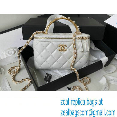 Chanel Clutch with Chain Bag in Lambskin and Imitation Pearls AP3515 White 2023