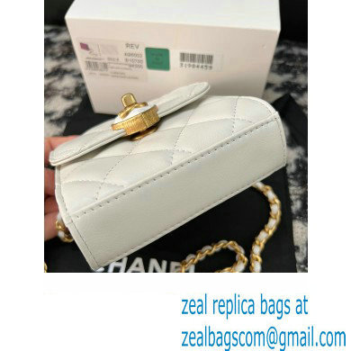 Chanel Clutch with Chain in Lambskin AP3291 white 2023