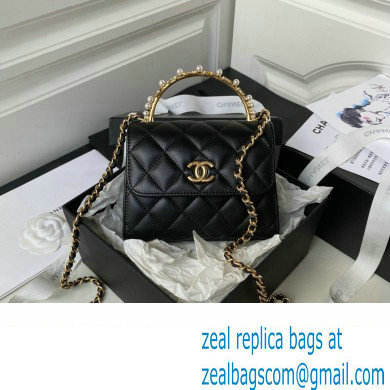 Chanel Clutch with Chain in Lambskin and Imitation Pearls AP3513 BLACK 2023
