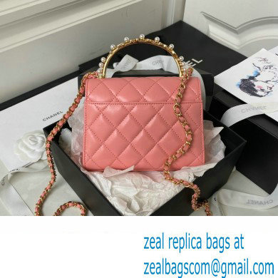 Chanel Clutch with Chain in Lambskin and Imitation Pearls AP3513 PINK 2023