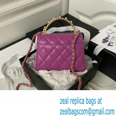 Chanel Clutch with Chain in Lambskin and Imitation Pearls AP3513 PURPLE 2023