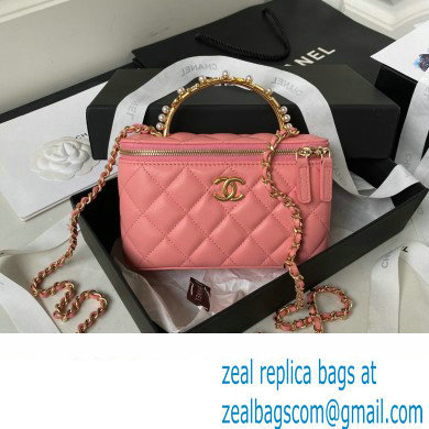 Chanel Clutch with Chain in Lambskin and Imitation Pearls AP3515 PINK 2023