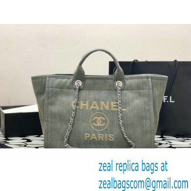 Chanel Deauville Large Shopping Bag Washed Denim 2023