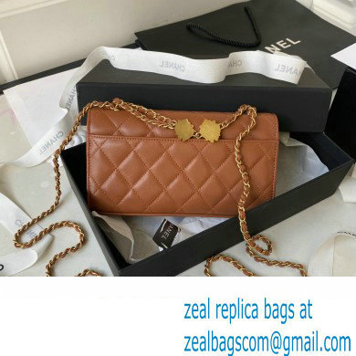 Chanel Flap Phone Holder with Chain in Lambskin AP3426 brown 2023