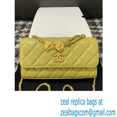 Chanel Flap Phone Holder with Chain in Lambskin yellow AP3426 2023