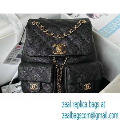 Chanel Grained Calfskin Backpack Bag AS3860 Black 2023