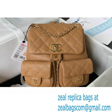 Chanel Grained Calfskin Backpack Bag AS3860 Khaki 2023