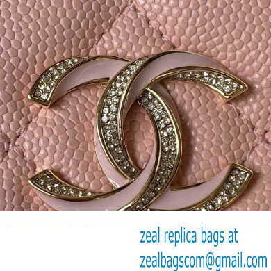 Chanel Grained Calfskin Wallet On Chain WOC Bag AP3336 Pink 2023