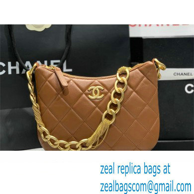Chanel Hobo Handbag in Lambskin AS4220 tan 2023