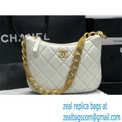 Chanel Hobo Handbag in Lambskin AS4220 white 2023