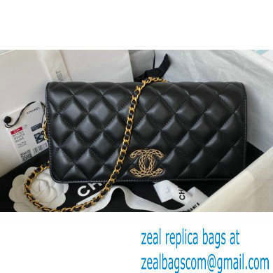 Chanel Lambskin Clutch with Chain Bag AP3363 Black 2023
