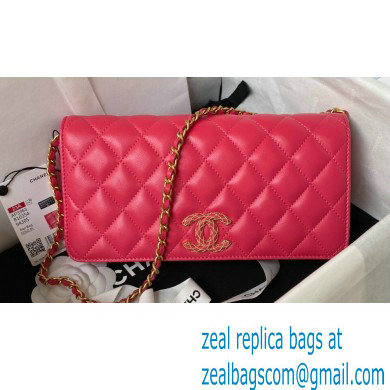 Chanel Lambskin Clutch with Chain Bag AP3363 Fuchsia 2023