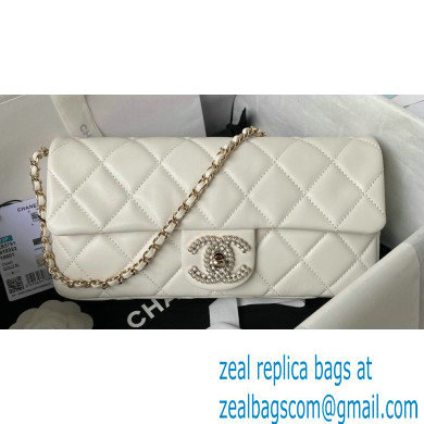 Chanel Lambskin Clutch with Chain Bag AS3791 White 2023