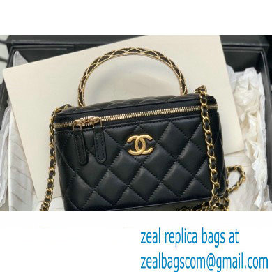 Chanel Lambskin Clutch with Chain Bag Black with Top Handle AP3383 2023