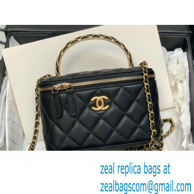 Chanel Lambskin Clutch with Chain Bag Black with Top Handle AP3383 2023