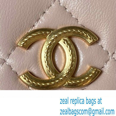 Chanel Lambskin Phone Holder with Chain Bag PINK with Top Handle AP3385 2023