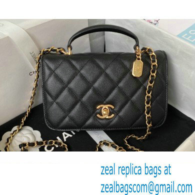 Chanel Mini Flap Bag with Top Handle AS4284 Black 2023