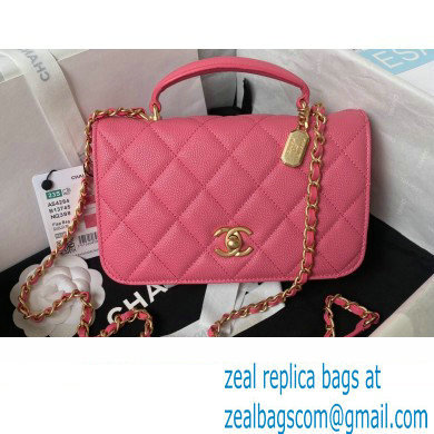 Chanel Mini Flap Bag with Top Handle AS4284 Pink 2023