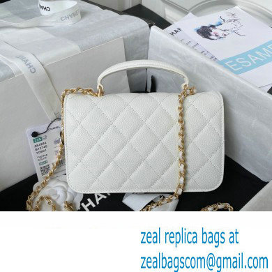 Chanel Mini Flap Bag with Top Handle AS4284 White 2023