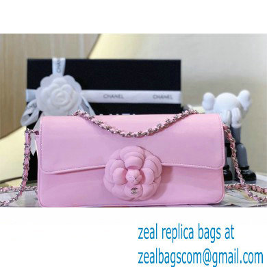 Chanel Plexi Clutch with Chain and Camellia pink 2023