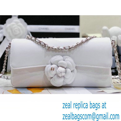 Chanel Plexi Clutch with Chain and Camellia white 2023