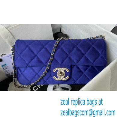 Chanel Satin Clutch with Chain Bag AS3791 Blue 2023