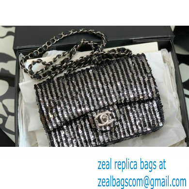 Chanel Sequins Small Flap Bag AS3820 Black 2023